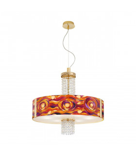 Lampada a sospensione design EMOZIONE 24 carati in oro 6 lampadine