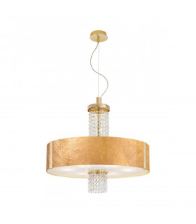 Plafoniera design EMOZIONE 24 carati oro 6 lampadine
