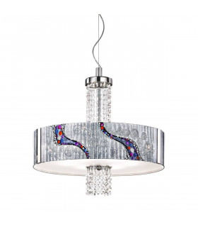 Design Pendelleuchte EMOZIONE Chrom 6 Lampen