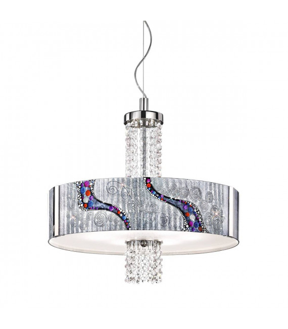 Lampada a sospensione design EMOZIONE cromata 6 lampadine