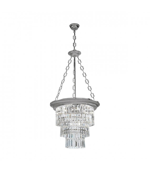 Chandelier classique MILORD CRYSTAL chrome 4 ampoules