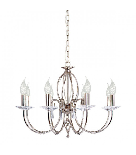 Pendente egeo, ottone lucido e vetro, 8 lampadine