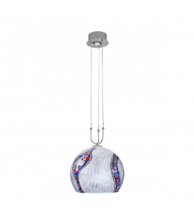 Lampada a sospensione design LUNA cromata 1 + 1 lampadine