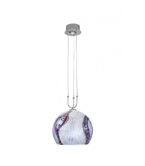 Lampada a sospensione design LUNA cromata 1 + 1 lampadine