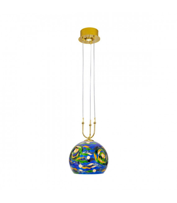 Lámpara colgante de diseño LUNA 24 quilates Oro 1 + 1 bombillas