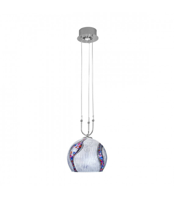 Design Pendelleuchte LUNA Chrom 1 + 1 Glühbirnen