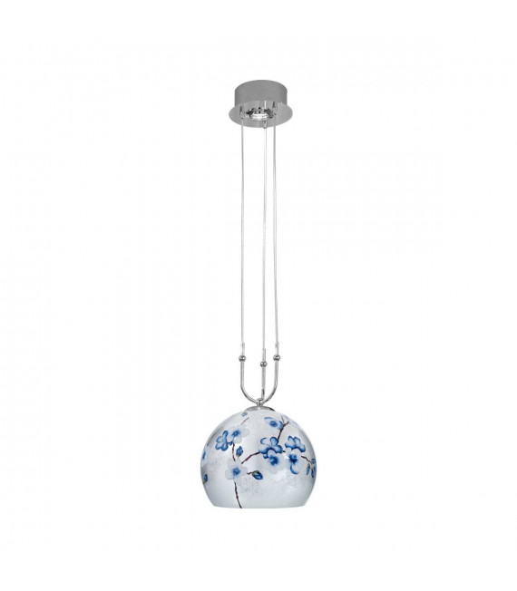 Design Pendelleuchte LUNA Chrom 1 + 1 Glühbirnen