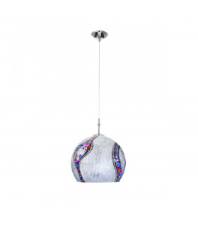 Lampada a sospensione design LUNA cromata 1 lampadina