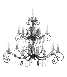 Lampada a sospensione Amarilli, nero / argento, 10 lampadine