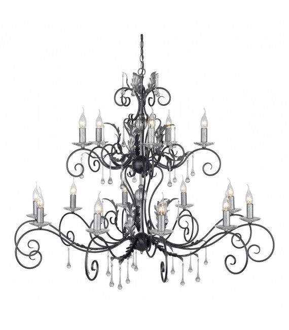 Lampada a sospensione Amarilli, nero / argento, 10 lampadine