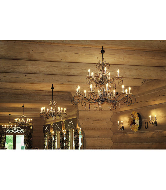Suspension Amarilli, noir / argent, 10 ampoules