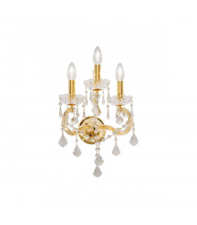 Klassische Wandleuchte BELVEDERE 24 Karat Gold 3 Glühbirnen