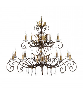 Lampada a sospensione Amarilli, nero / argento, 15 lampadine
