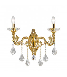 Applique classica CONTARINI CRYSTAL oro francese 2 lampadine