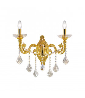 Applique classica CONTARINI CRYSTAL 24 carati oro 2 lampadine