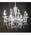 Chandelier classique CONTARINI CRYSTAL chrome 8 ampoules
