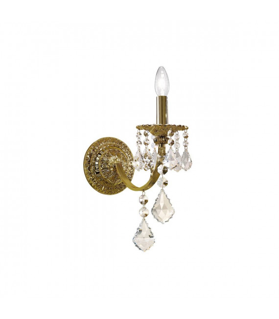 Applique classica PISANI CRYSTAL ottone antico 1 lampadina