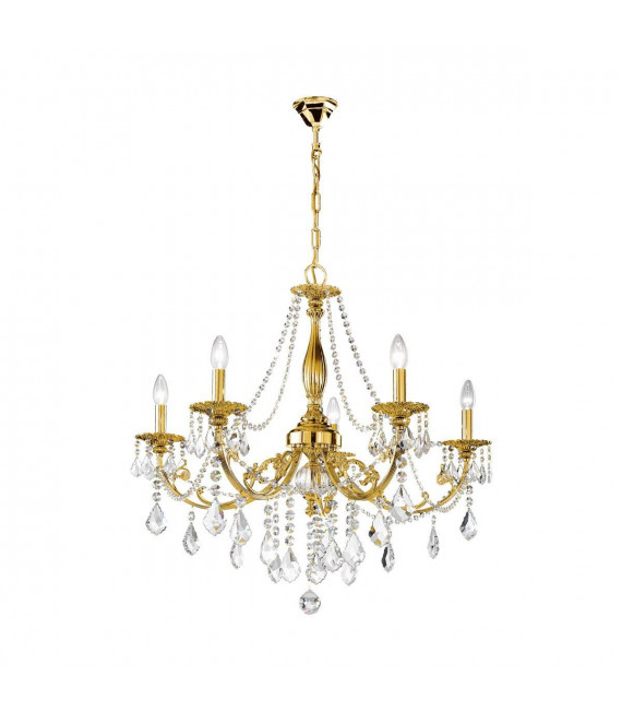 Candelabro clásico PISANI CRYSTAL French gold 5 bombillas