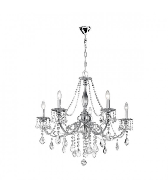 Klassischer Kronleuchter PISANI CRYSTAL Chrom 5 Glühbirnen