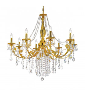 Klassischer Kerzenhalter PISANI CRYSTAL French Gold 8 Glühbirnen