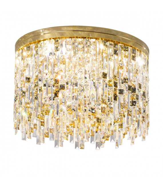 Plafoniera design PRISMA 24 carati oro 12 lampadine