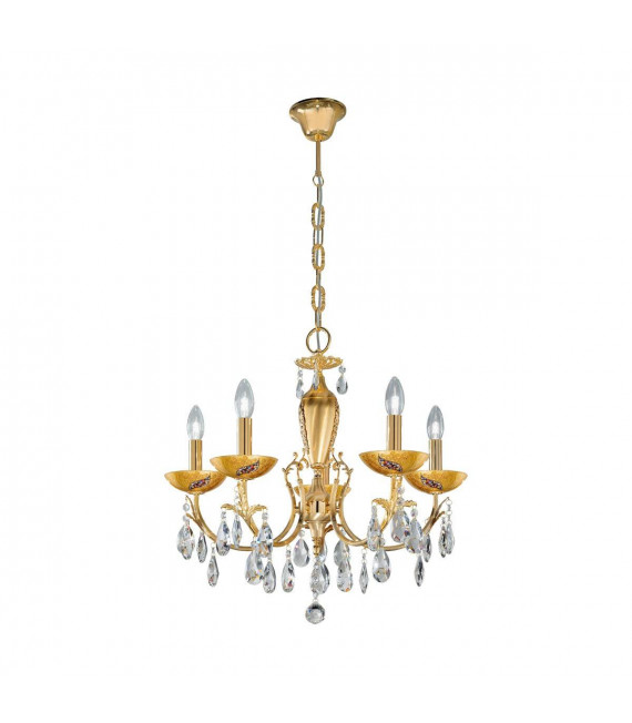 Candelabro clásico VICTORIA 2 Oro 24 Quilates 5 bombillas