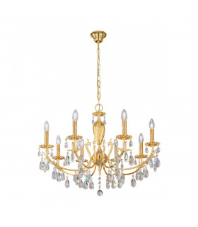 Candeliere classico VICTORIA 2 oro 24 carati 8 lampadine