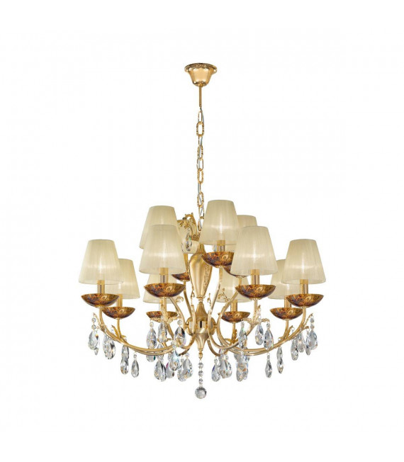 Candeliere classico VICTORIA 2 oro 24 carati 12 lampadine