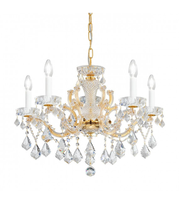 Candeliere classico MARIA LOUISE 24 carati oro 5 lampadine