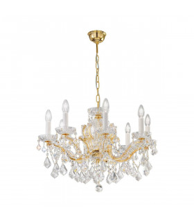 Candeliere classico MARIA LOUISE 24 carati oro 8 lampadine