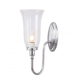 Austen2 Wandleuchte, Chrom und Glas