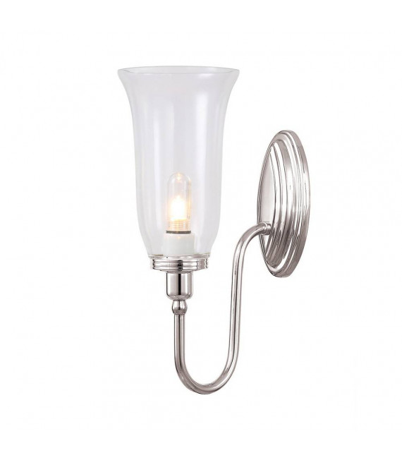 Austen2 Wandleuchte, poliertes Nickel und Glas