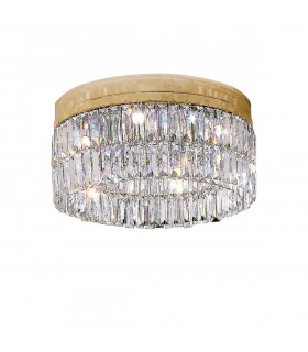 Plafoniera design PRISMA 24 carati oro 6 lampadine