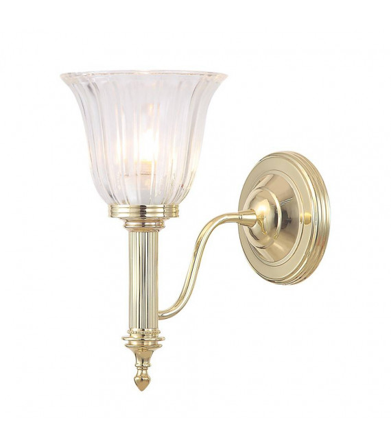 Blake1 Wandleuchte, poliertes Messing und Glas