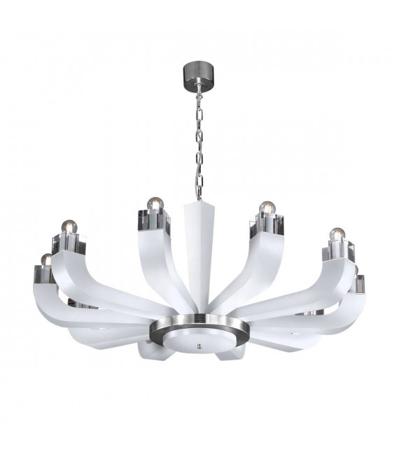 Chandelier design RIVIERA blanc 10 ampoules