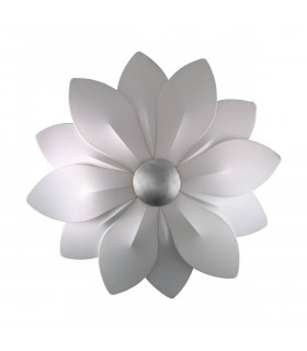 Applique di design FIORE foglia argento 6 lampadine
