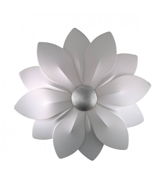 Aplique de diseño FIORE hoja de plata 6 bombillas