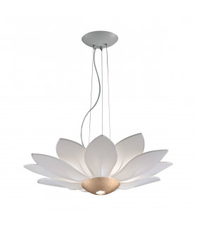 Lampada a sospensione design FIORE foglia oro 7 lampadine