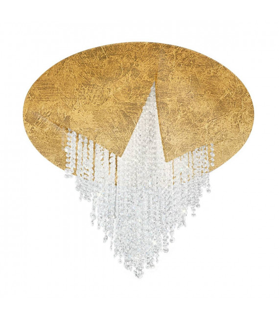Plafonnier design FONTE DI LUCE feuille d'or 1 ampoule