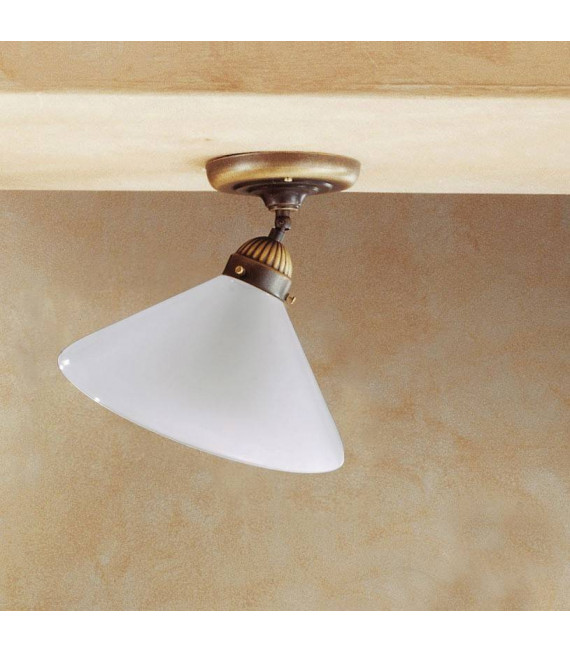 Plafoniera stile accogliente NONNA in ottone anticato 1 lampadina