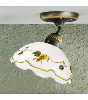 Plafoniera stile accogliente NONNA in ottone anticato 1 lampadina