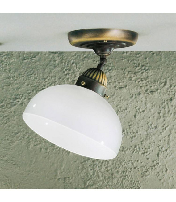 Plafoniera stile accogliente NONNA in ottone anticato 1 lampadina