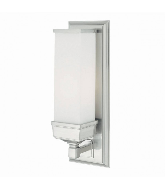 Aplique de pared Cheadle, cromo y vidrio.