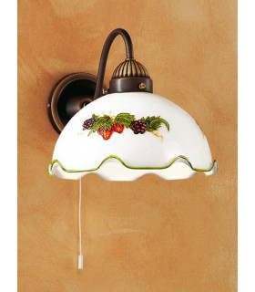 Aplique de pared estilo acogedor NONNA latón antiguo 1 bombilla