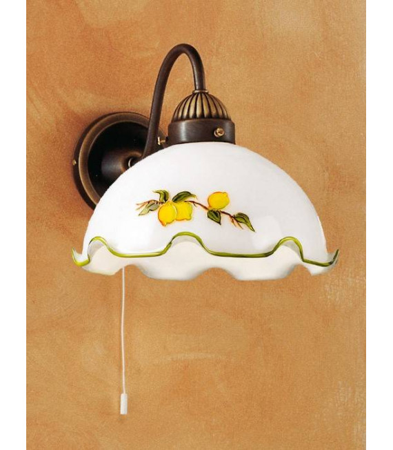 Applique stile accogliente NONNA ottone antico 1 lampadina