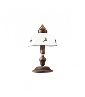 Accogliente lampada da tavolo NONNA in ottone anticato 1 lampadina
