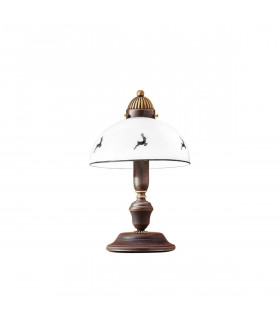 Accogliente lampada da tavolo NONNA in ottone anticato 1 lampadina