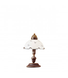 Accogliente lampada da tavolo NONNA in ottone anticato 1 lampadina