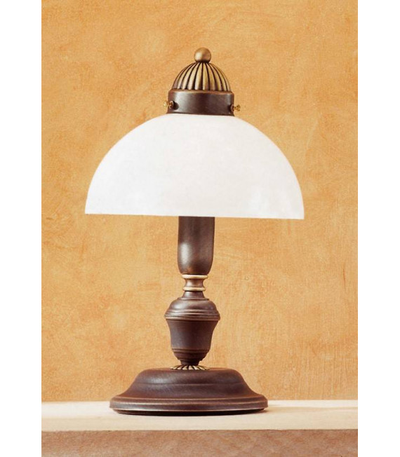 Accogliente lampada da tavolo NONNA in ottone anticato 1 lampadina