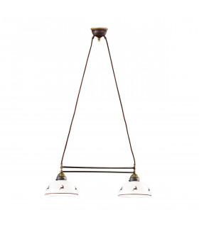 Suspension style cosy NONNA laiton antique 2 ampoules